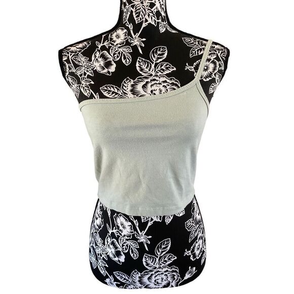 American Eagle One Strap Cropped Tank Top Sexy Cold Shoulder - Picture 1 of 10